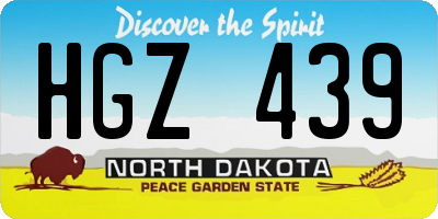 ND license plate HGZ439