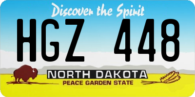 ND license plate HGZ448