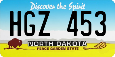 ND license plate HGZ453