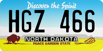 ND license plate HGZ466
