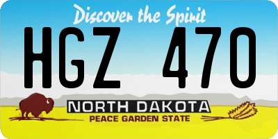 ND license plate HGZ470