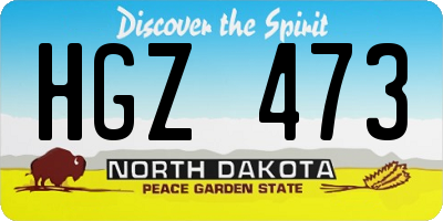 ND license plate HGZ473