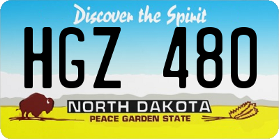 ND license plate HGZ480