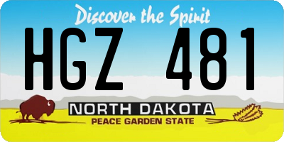 ND license plate HGZ481