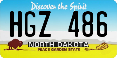 ND license plate HGZ486