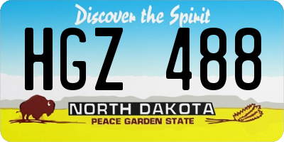 ND license plate HGZ488
