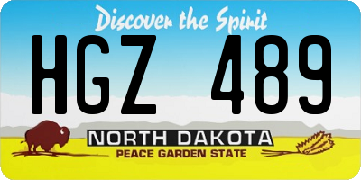 ND license plate HGZ489