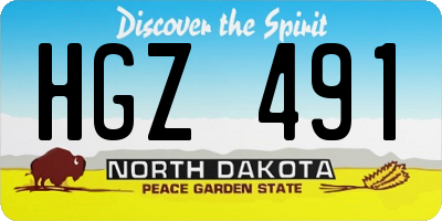 ND license plate HGZ491