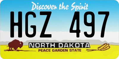 ND license plate HGZ497