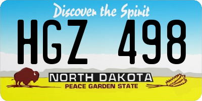 ND license plate HGZ498