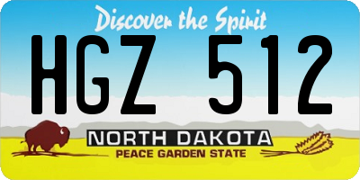 ND license plate HGZ512