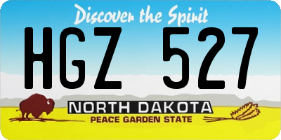 ND license plate HGZ527