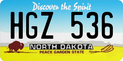 ND license plate HGZ536