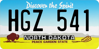 ND license plate HGZ541