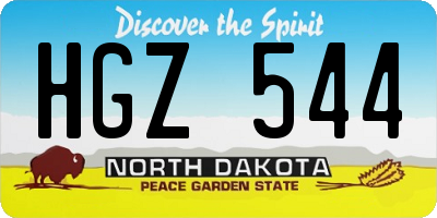 ND license plate HGZ544