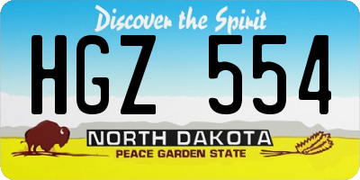 ND license plate HGZ554