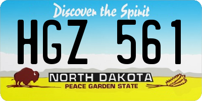 ND license plate HGZ561