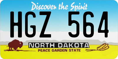 ND license plate HGZ564