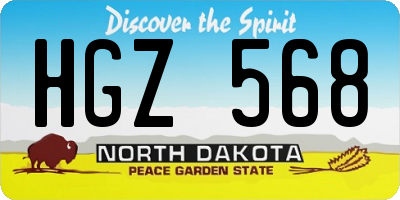 ND license plate HGZ568