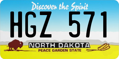 ND license plate HGZ571