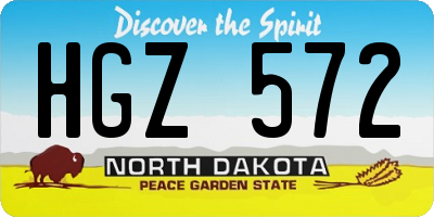 ND license plate HGZ572