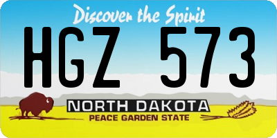 ND license plate HGZ573