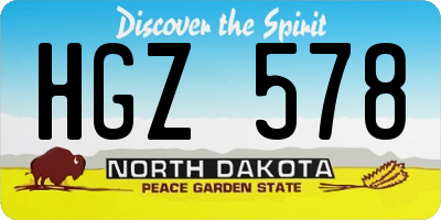 ND license plate HGZ578