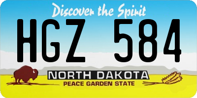 ND license plate HGZ584