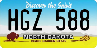 ND license plate HGZ588