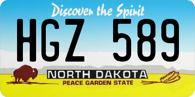 ND license plate HGZ589