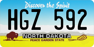 ND license plate HGZ592