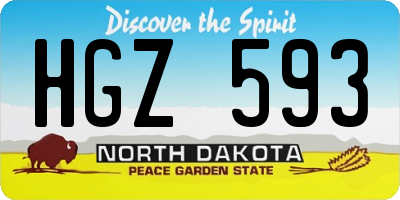 ND license plate HGZ593