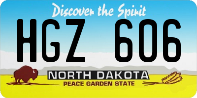ND license plate HGZ606
