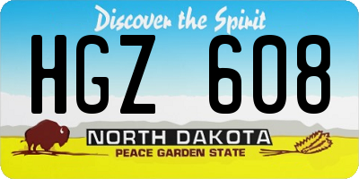 ND license plate HGZ608