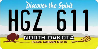 ND license plate HGZ611