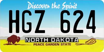 ND license plate HGZ624
