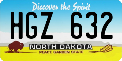 ND license plate HGZ632