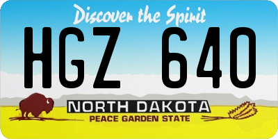 ND license plate HGZ640
