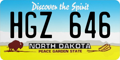 ND license plate HGZ646