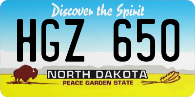 ND license plate HGZ650