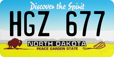 ND license plate HGZ677