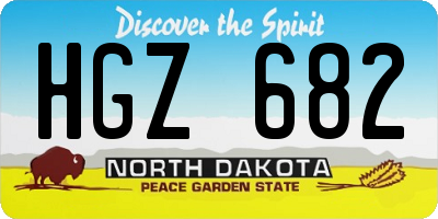 ND license plate HGZ682