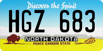 ND license plate HGZ683