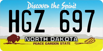 ND license plate HGZ697