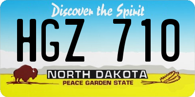 ND license plate HGZ710