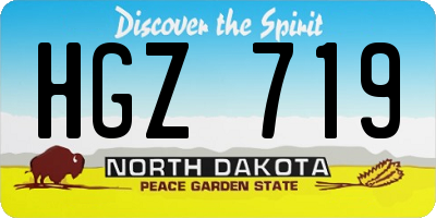 ND license plate HGZ719