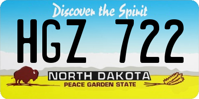 ND license plate HGZ722