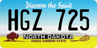 ND license plate HGZ725