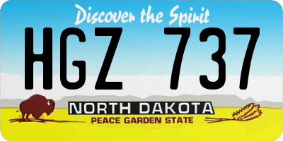 ND license plate HGZ737