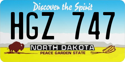 ND license plate HGZ747